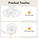5-Arm Crystal Candelabra with Pendant, Elegant 14'' Tall Crystal Glass Candle Holder with Stable Base, Romantic Table