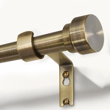 Antique Bronze Curtain Rods for Windows 72 to 144 Inches Adjustable Length Heavy Duty 1" Diameter Window Curtain Rod