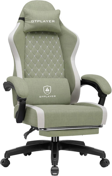 Big and Tall Gaming Chair 350lbs Heavy Duty Office Chair with Foot Rest, High Back Pocket Spring Ergonomic Computer