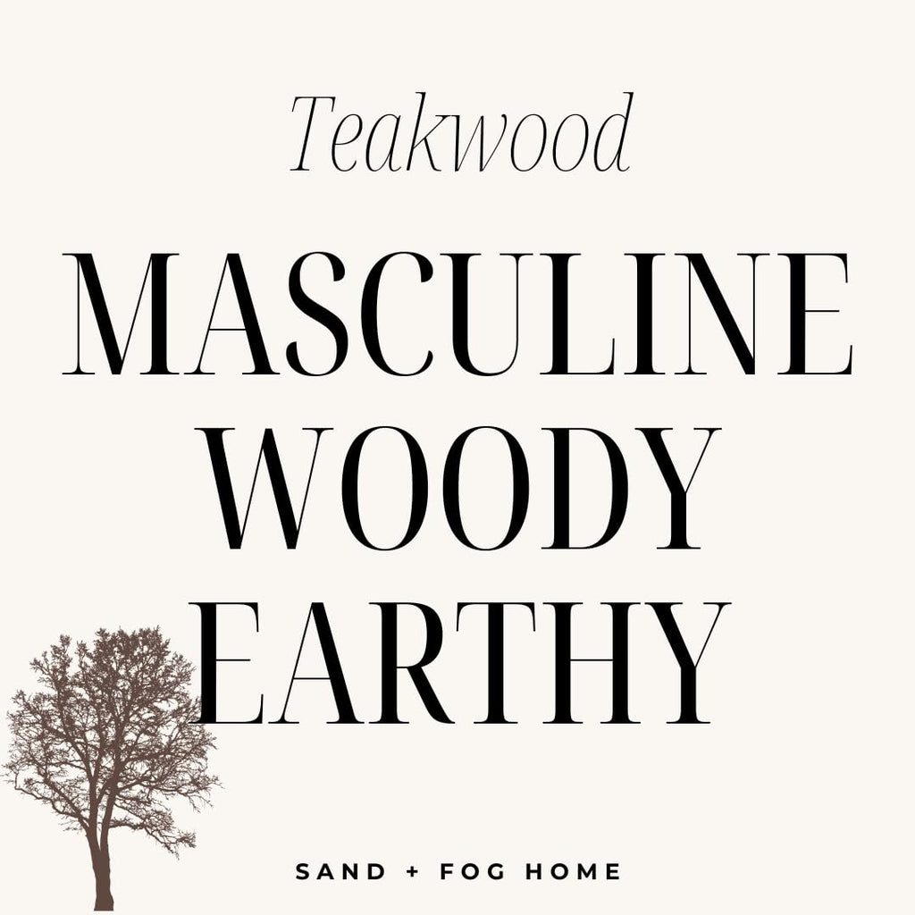 Scented Candle - Teakwood - Additional Scents and Sizes - 100% Cotton Lead-Free Wick - Luxury Air Freshening Jar