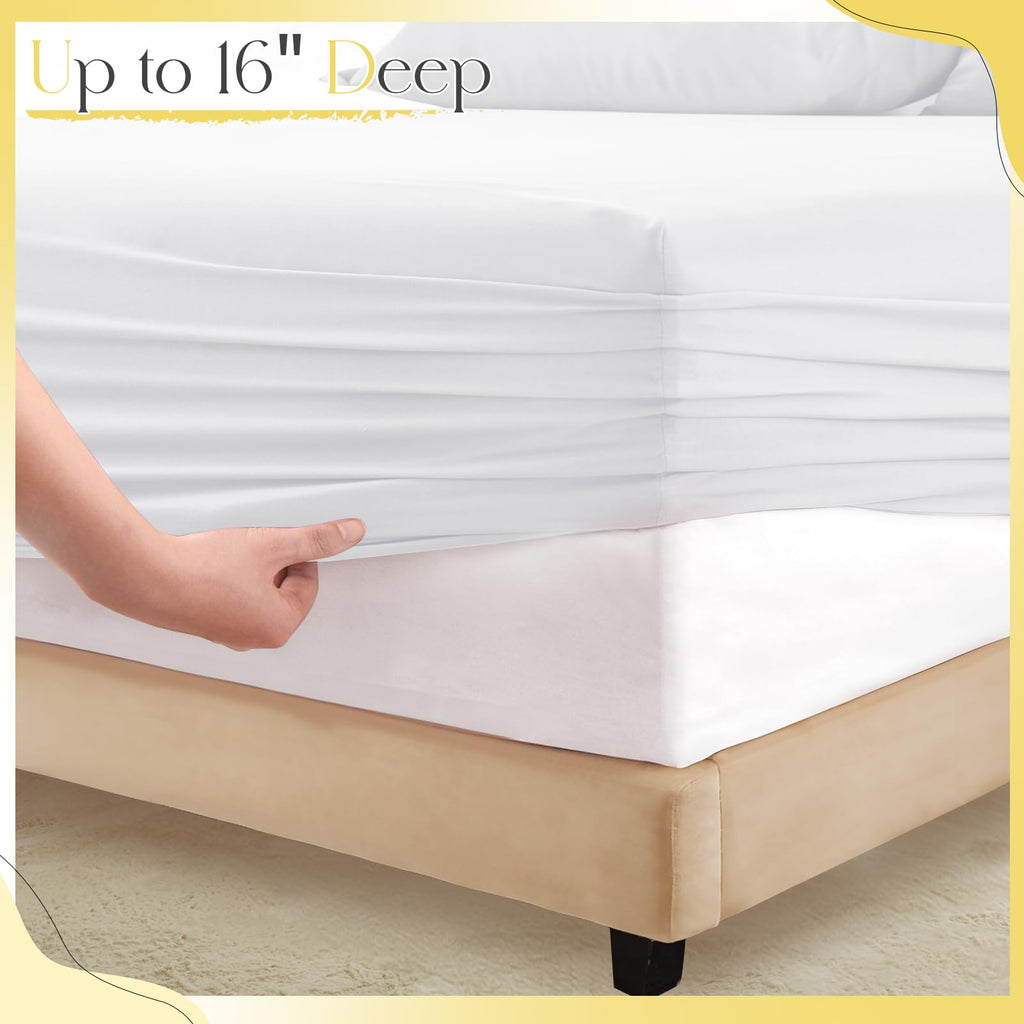 White Ruffle Sheets 6 Piece, Shabby Chic Bed Sheet Set