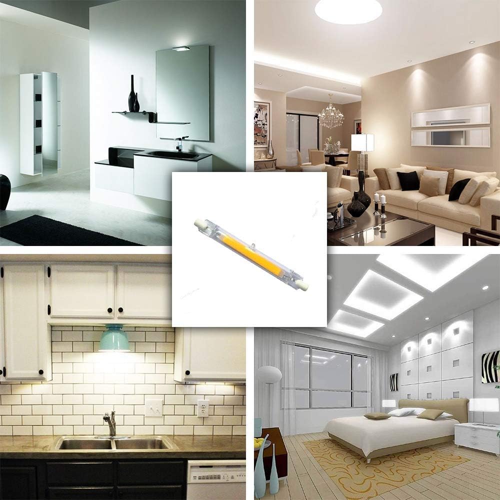 118mm 5W R7S LED Bulb (3 Pack) 50W Halogen Equivalent 118mm J-Type 5W 120V R7S Base 6000K Cool White J Type T3 118mm