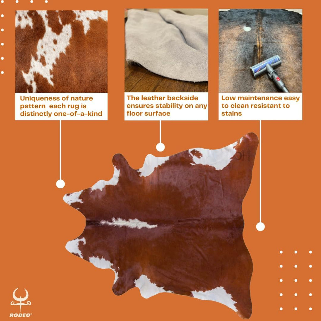 Genuine Cowhide Rug: Hand-Picked & Authentic Real Natural Cowhide Rug - Cow Hide Rug Extra Large 7x8ft - Warmth
