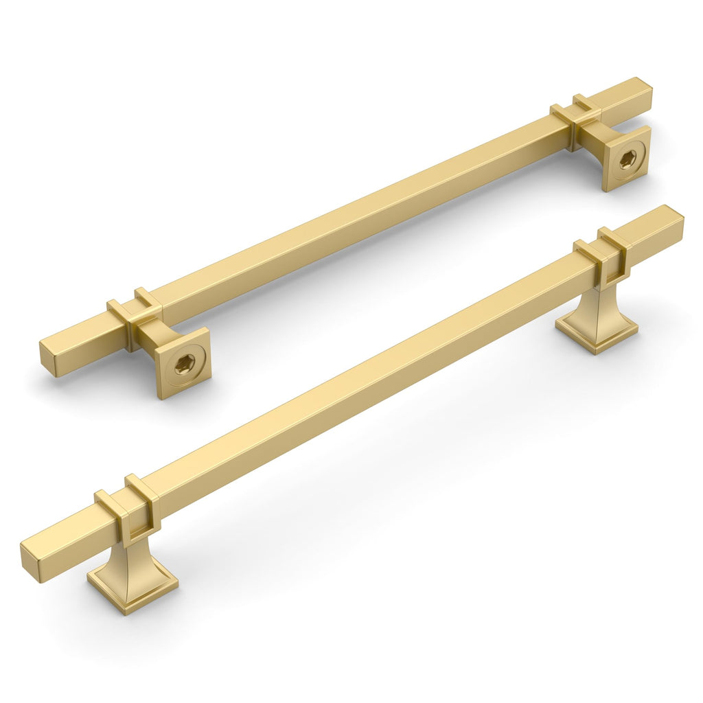 10 Pack Brushed Gold Cabinet Pulls 10 Inch(254mm) Hole Center Drawer Pulls Cabinet Hardware Kitchen Cabinet Handles