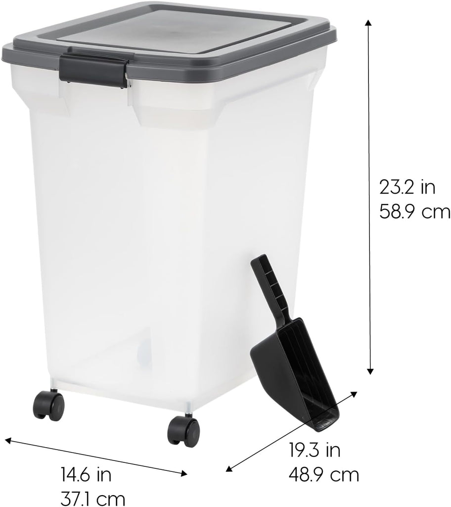 USA Dog Food Storage Container, Up to 58 lbs, Dark Gray, Made in USA