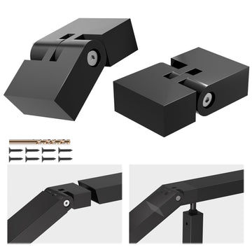 2 Pack Black Vertical Pivot Connector 100mmx23mmx53mm for Aluminum Handrail, 180° Adjustable Hand Rail Fitting High