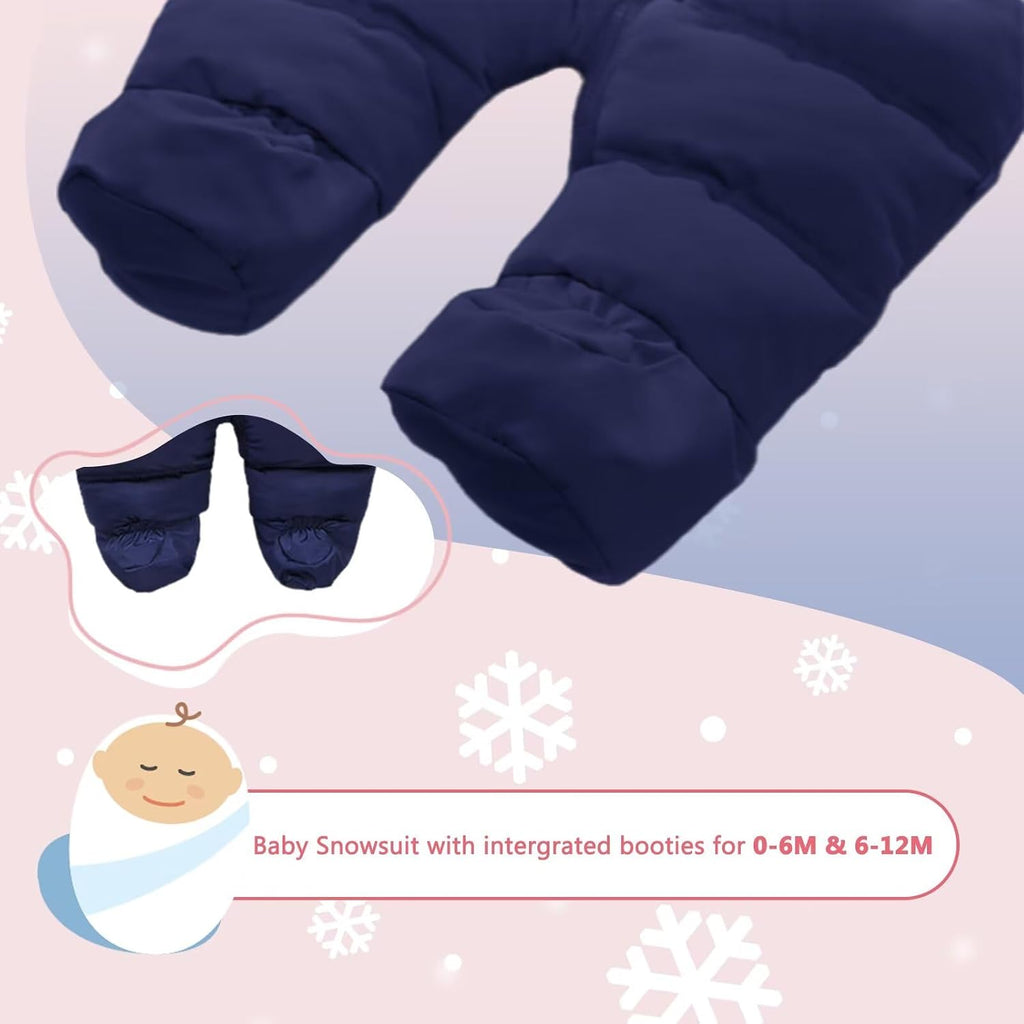 Baby Boys Girls Snowsuit Infant Toddler Cute Down Jackets Hooded Coat