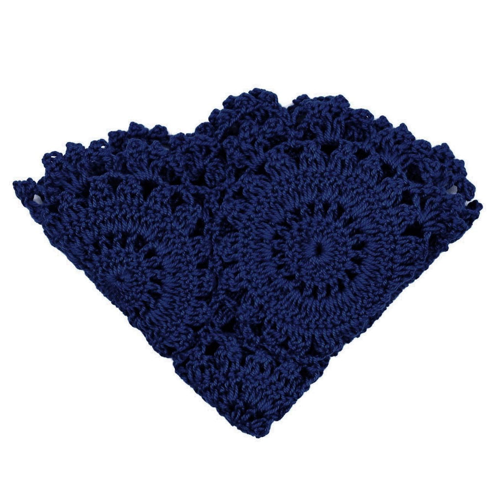 2 PCS 10 Inch Lace Doilies 7 Small Flower Connected Crochet Coasters Table Place Mats Halloween Thanksgiving Wedding