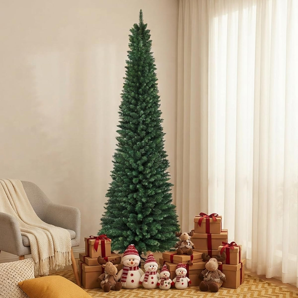 Unlit Pencil Christmas Tree, Slim Artificial Xmas Tree