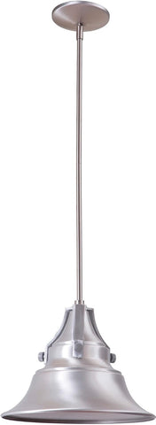 Union Industrial Outdoor Pendant Lighting, 1-Light, 100 Watts, Satin Aluminum (12"W x 47"H)