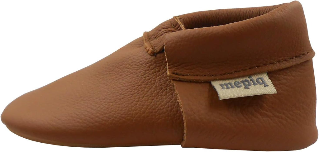 Baby Leather Moccasins Anti-Slip Rubber Sole Pre-Walker Crib Shoes