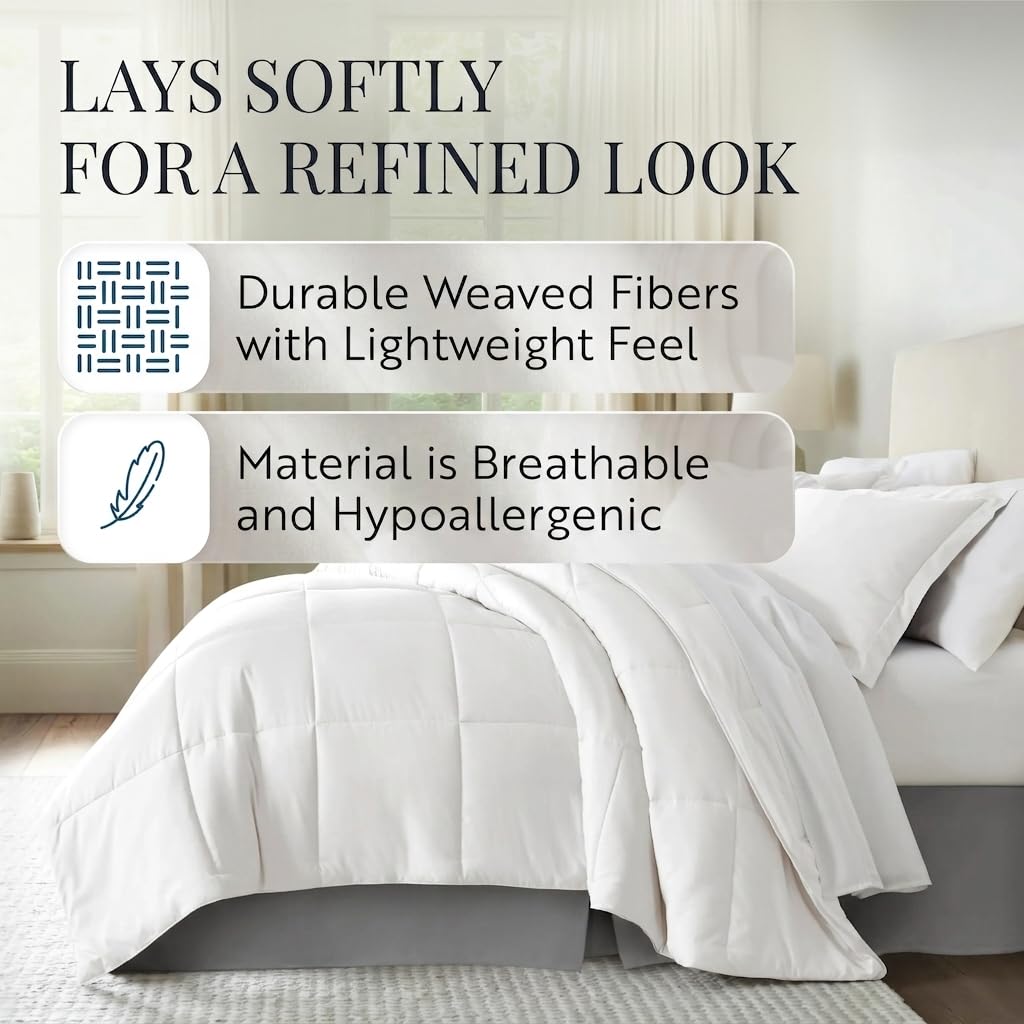 Bed Skirt - Ultra Soft Microfiber - Easy Fit with 14" Tailored Drop - Hotel Quality, Shrinkage & Fade Resistant - Bed