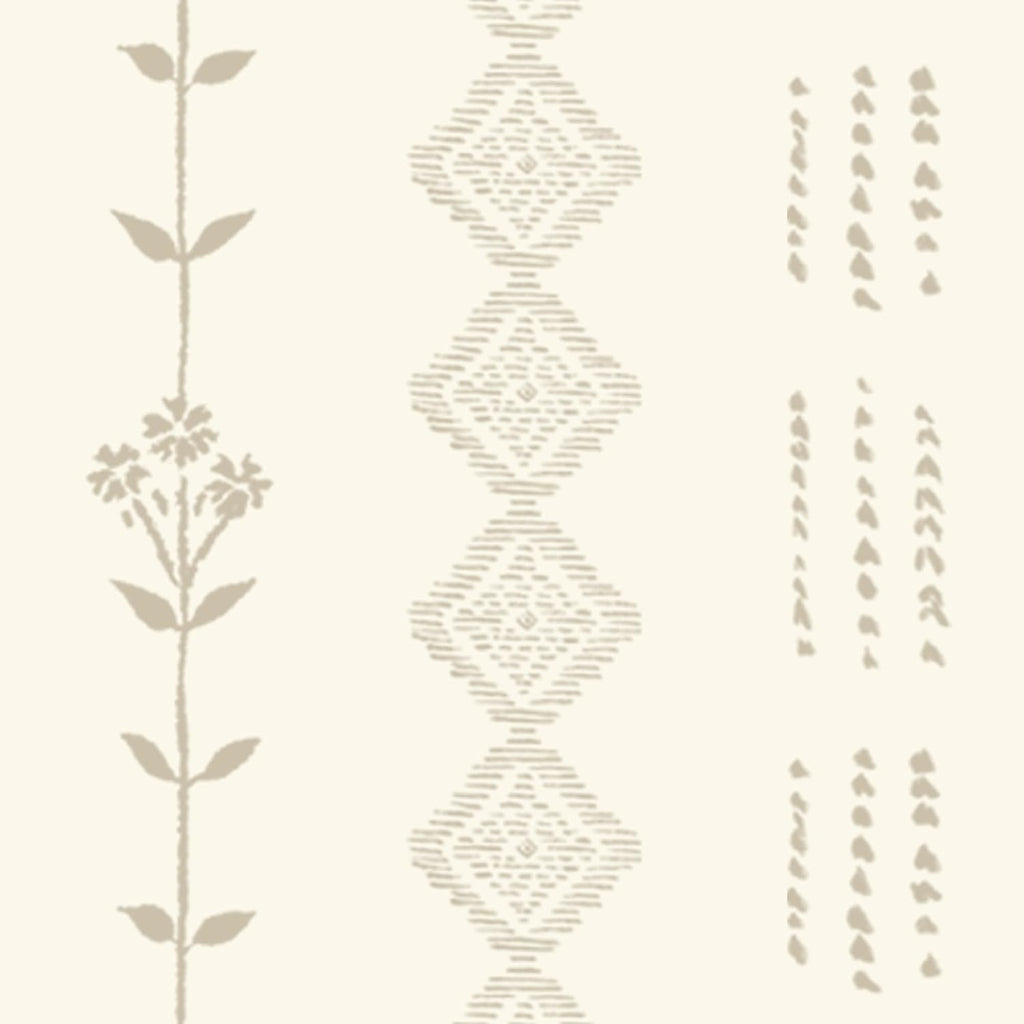 Linen Farmhouse Curtains, Neutral Taupe Cream Light Filtering Boho Sheer Floral Patterned Curtains for Dining Room