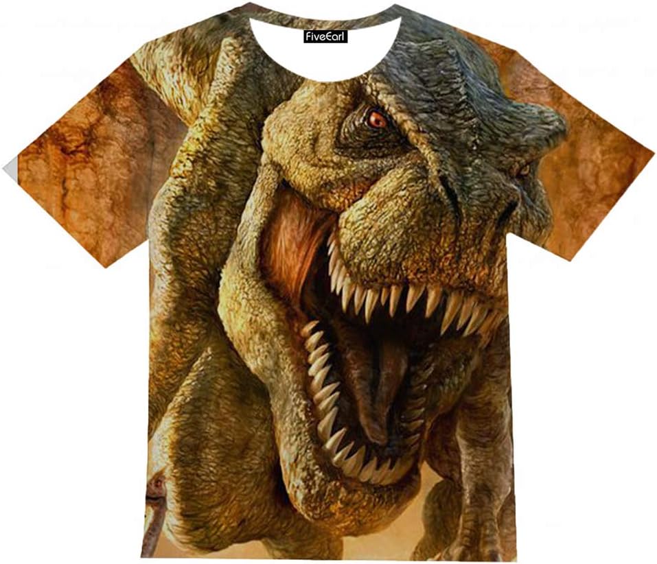 Kids Print 3D Dinosaurs Tees Shirts for Youth Boys Girls