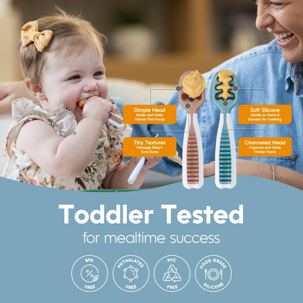 Feeding Littles Baby Spoons 6 Months, Pack Neutrals