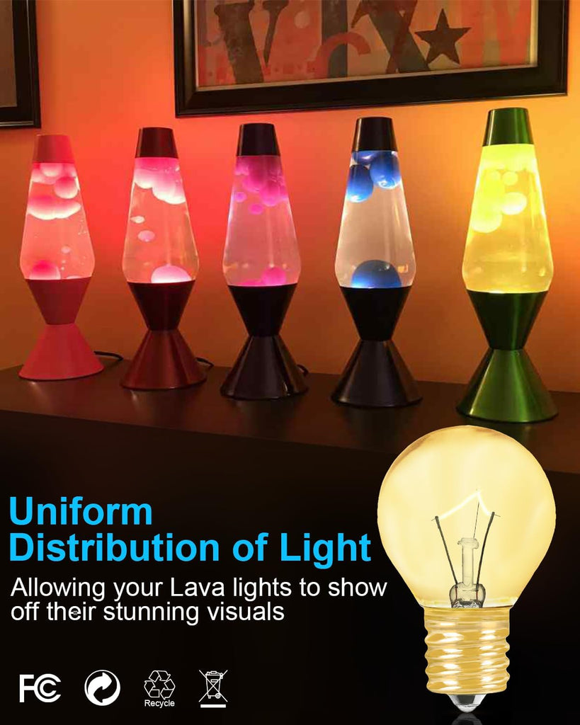 Lava Lamp Bulb 25 Watt, E17 Intermediate Base 6 Packs The Lava Original Replacement Bulb for 14.5-Inch Lava Lamp