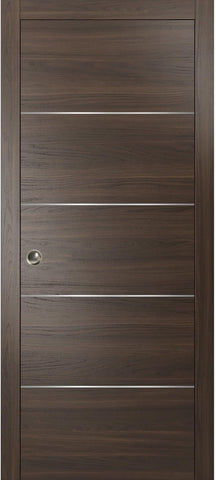 Planum 0020 | Interior French Single Pocket Door, no Glass, Wooden, 24x80, Brown, Modern Style | Har
