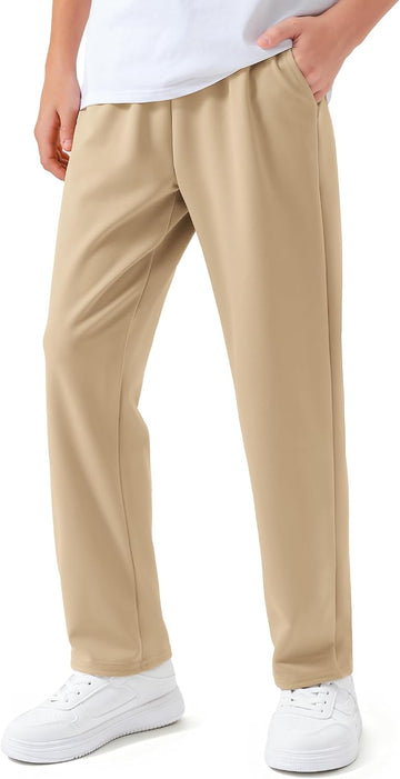 Boys Athletic Pants Tapered Joggers School Uniform Cloth