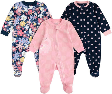 Baby pack Footed Fleece Coverall Pajamas