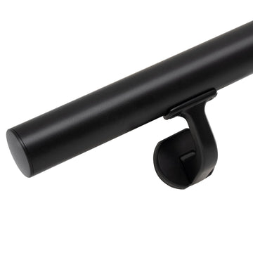 8 FT for Indoor Stairs, Deck, Slope, Modern Aluminum Handrail Set, Wall Mounted, with Zink-Alloy Brackets Aluminium