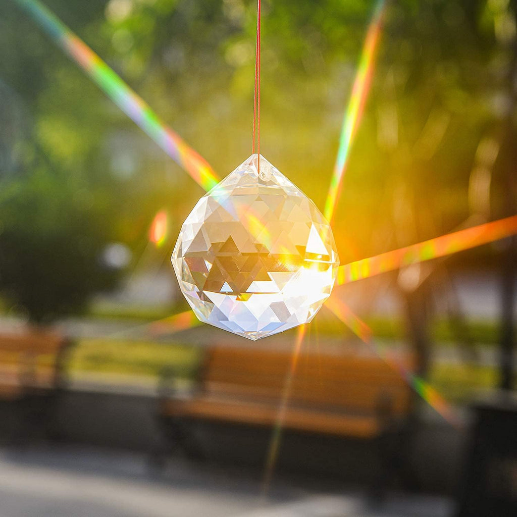 3.15Inch Hanging Large Prism Pendant,Prisms Sun Catcher Rainbow Maker Crystal Sunshinecatchers for Windows