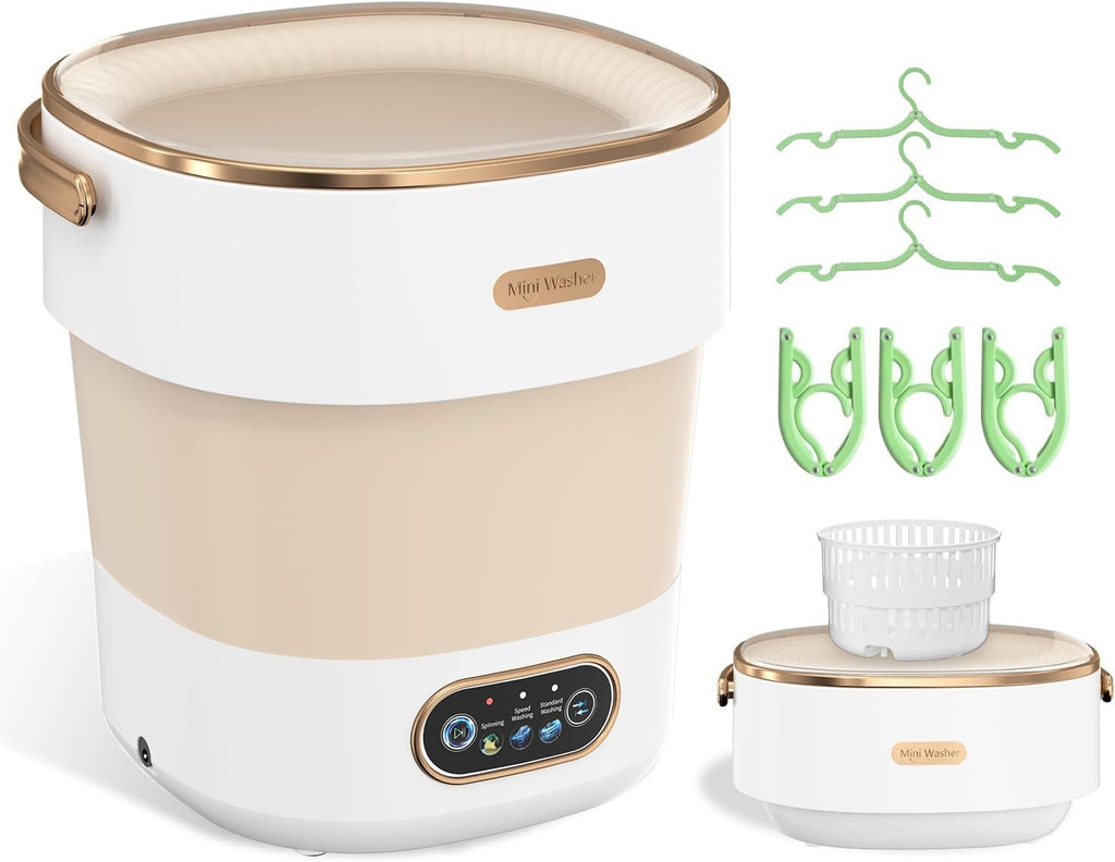 Portable Washing Machine, Folding 20L Mini Washer and Spin-Dryer,3 Cleaning Modes Small Compact Laundry Machine of