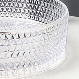 16 Inch Crystal Bathroom Vessel Sink with Faucet and Drain Combo,Diamond Shaped Clear Tempered Glass Vessel Sink Above