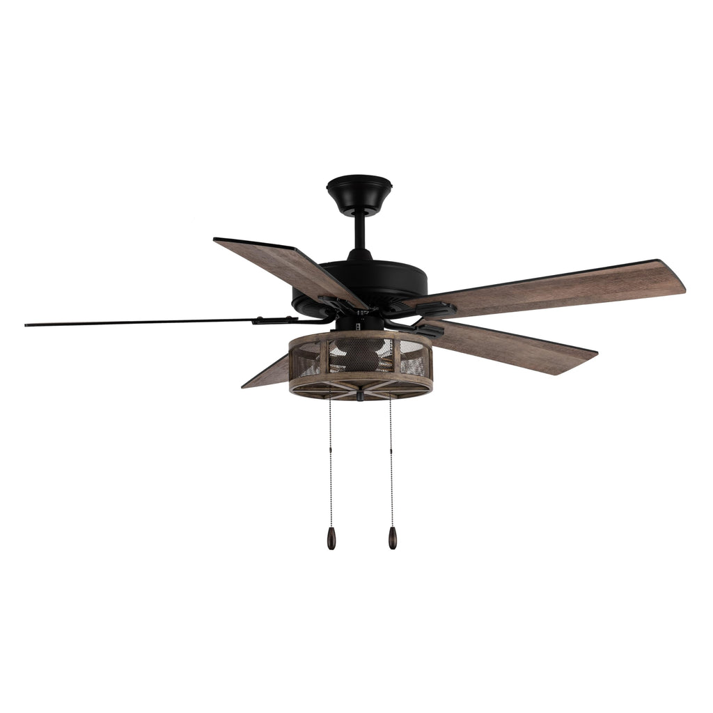 52 Inch LED Modern Farmhouse Ceiling Fan with Light - Rustic Ceiling Fans with Lights - Elegant Industrial Fan with