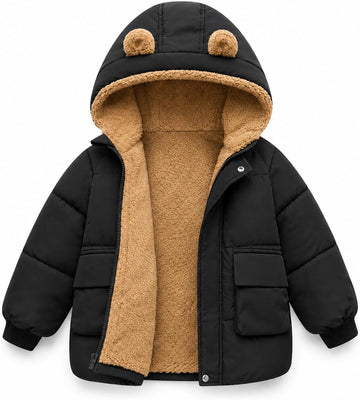 Toddler Baby Winter Jacket Kids Puffer Coat Fleece Hooded Clothes