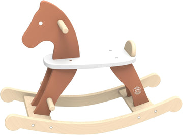 Wooden Rocking Horse | Vintage Ride-On with Handrails Playset
