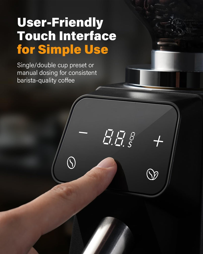64mm Burr Coffee Grinder, Electric Espresso Coffee Grinders Use with Commercial-Grade Precision, 100 Grind Settings