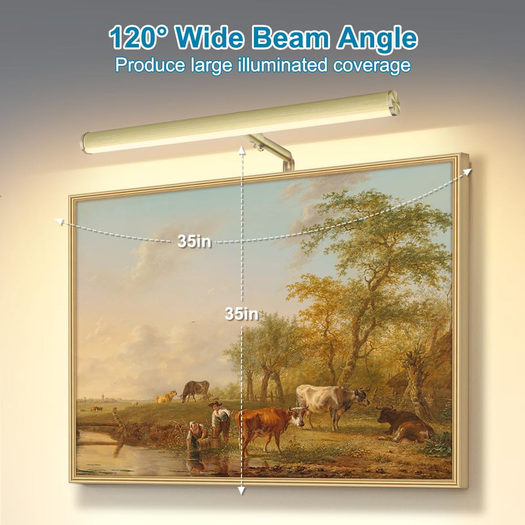 14 inch Plug in LED Picture Lights for Wall, Antique Brass