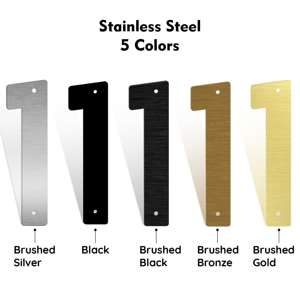 12 Inch Stainless Steel Metal Floating Door Numbers, Matte Black Metal Letters, Modern Metal House Numbers, Metal