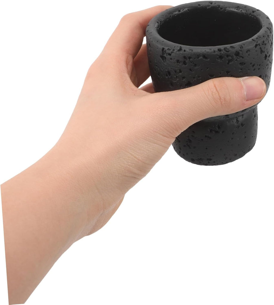 Cement Match Striker Jar for Match Boxes Decorative Weather Resistant Black Jar with Rustic Artistic Style
