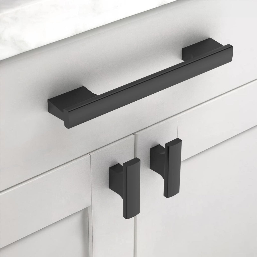 30 Pack 5 Inch(128mm) Matte Black Cabinet Pulls Kitchen Cabinet Handles Black Cabinet Pulls Cabinet Hardware for