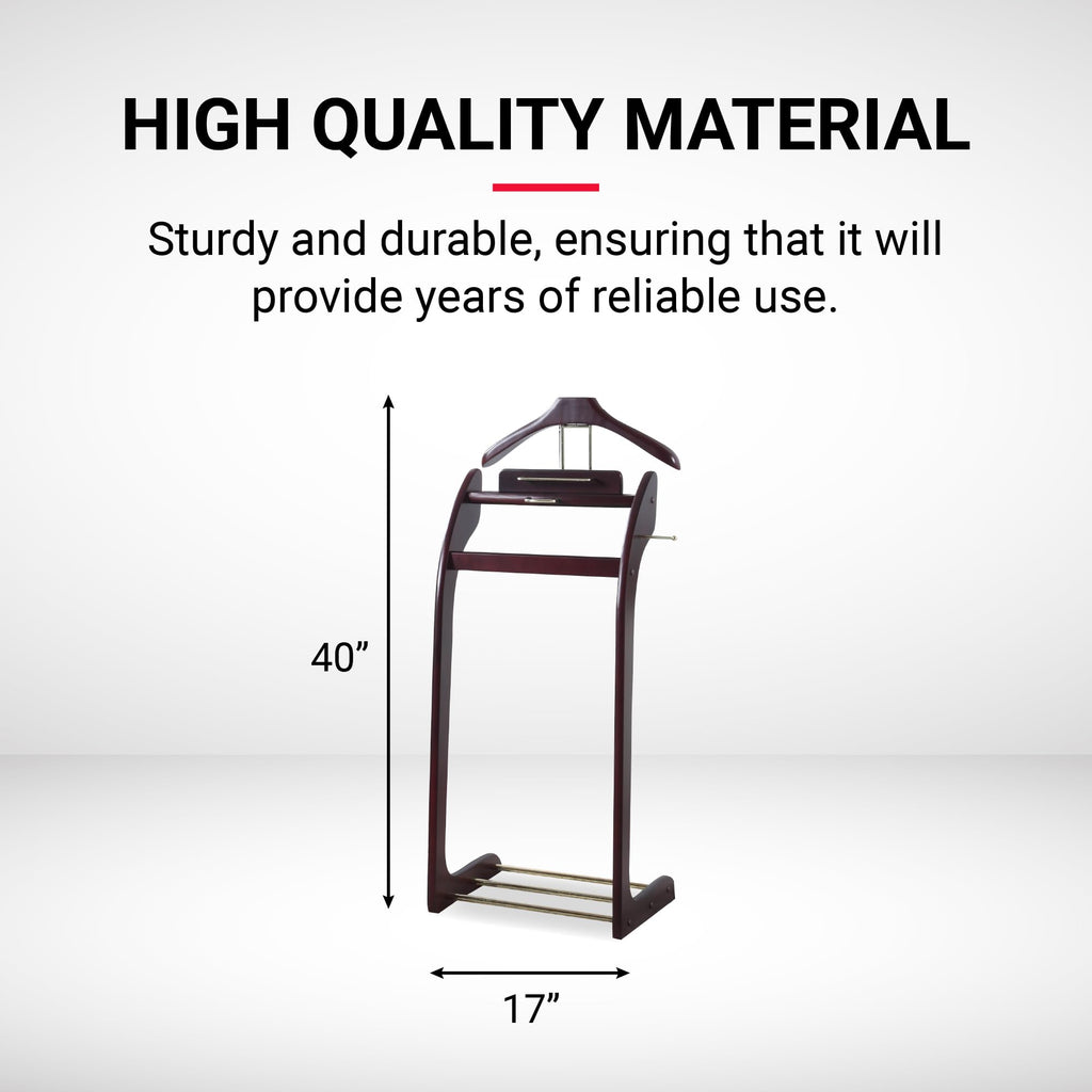 Products - Windsor Executive Wardrobe Valet, Mens Valet Stand, Accessory & Clothes Organizer (Mahogany)