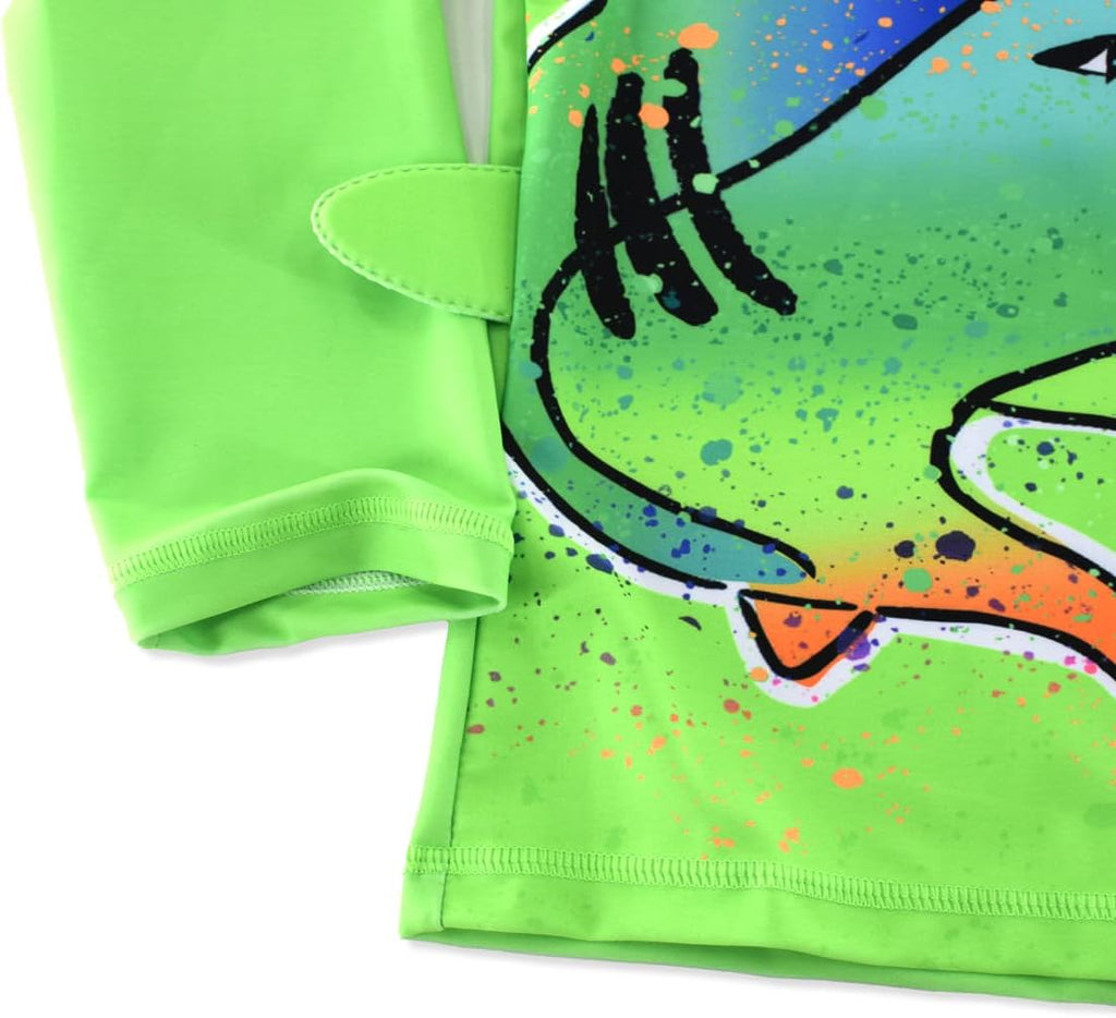 Boys Long Sleeve Rash Guard 2 Piece Swim Set UPF 50+