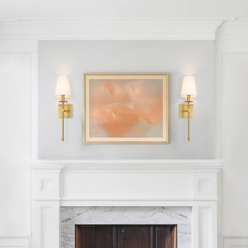 Brass Wall Sconces Set of 2 Gold Sconce Light for Living
