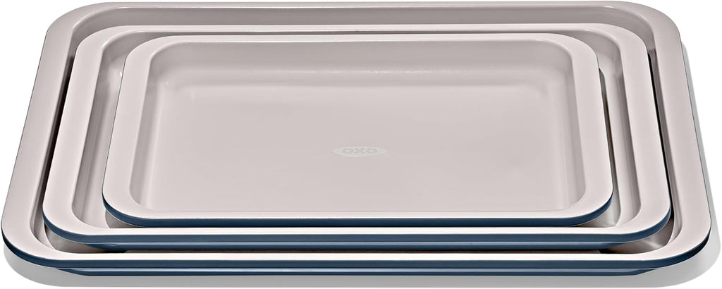 Good Grips Non-Stick Pro Ceramic Coated Metal Bakeware 3-Piece Sheet Pan Set - Storm Blue