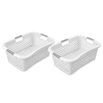 1.5 Bushel Plastic Laundry Basket Front Load, Large Laundry Hamper with Handles, Ventilated Clothes Organizer