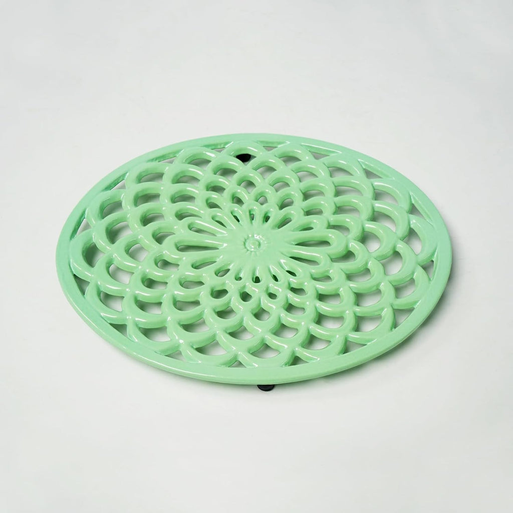 Enameled Cast Iron Oval Trivet Green...