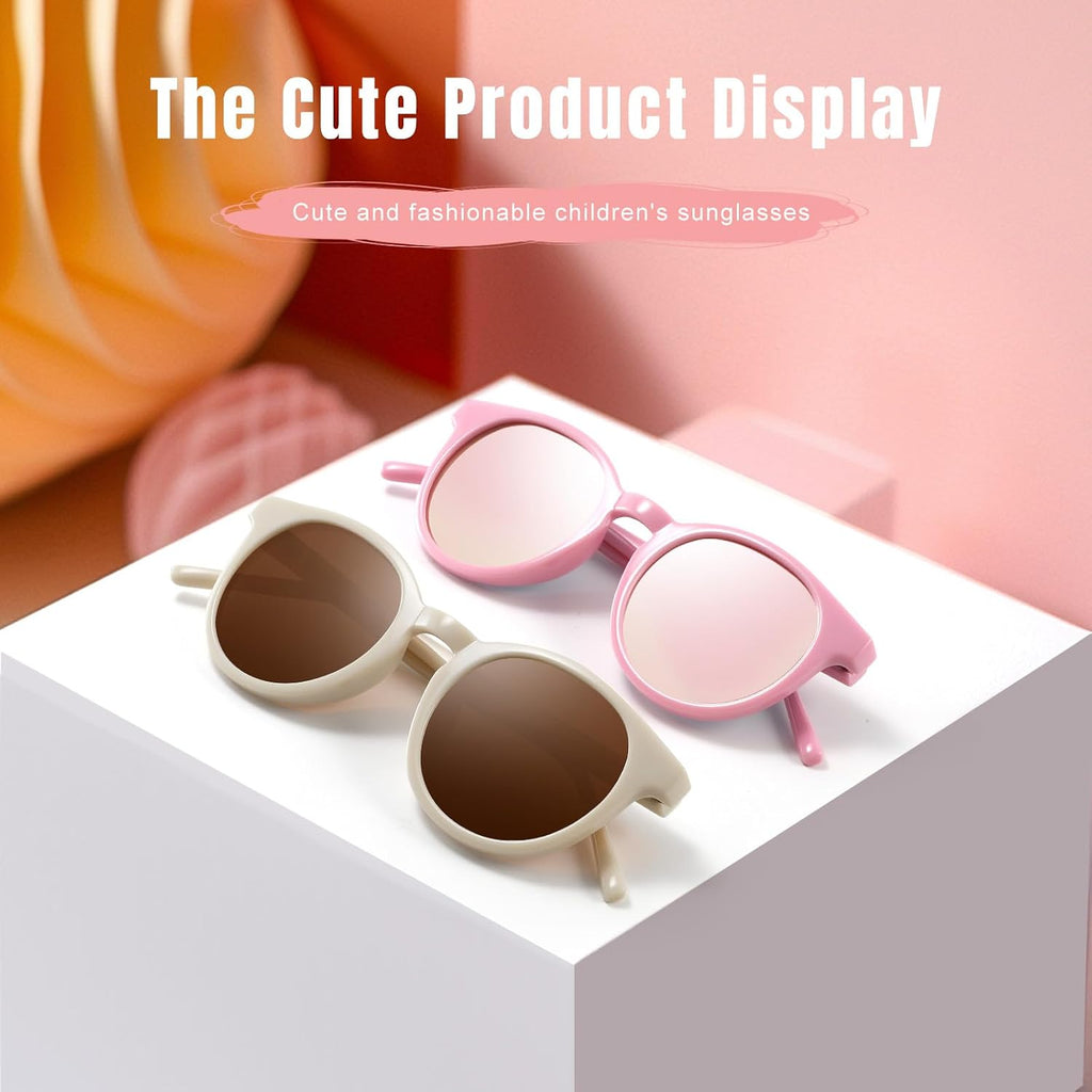Cute Kids Polarized Sunglasses,Baby Toddler Sun Glasses with Strap