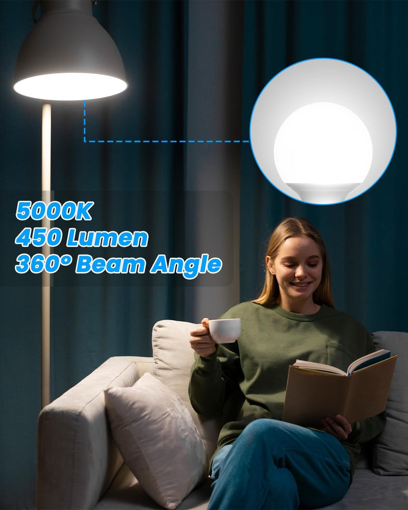 5W E26 LED Vanity Light Bulbs for Mirror Bedroom Kitchen Office, G25 E26 LED Edison Globe Light Bulbs Ultra