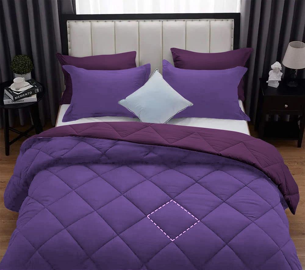 5 Piece Reversible Diamond Pattern Comforter Set Premium Super Soft 550 GSM All Season 1000 Thread Count 100%