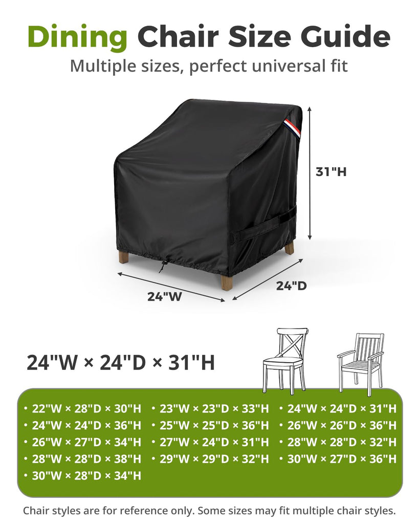 Patio Chair Cover for Outdoor 24 x 24 x 31 inch Waterproof