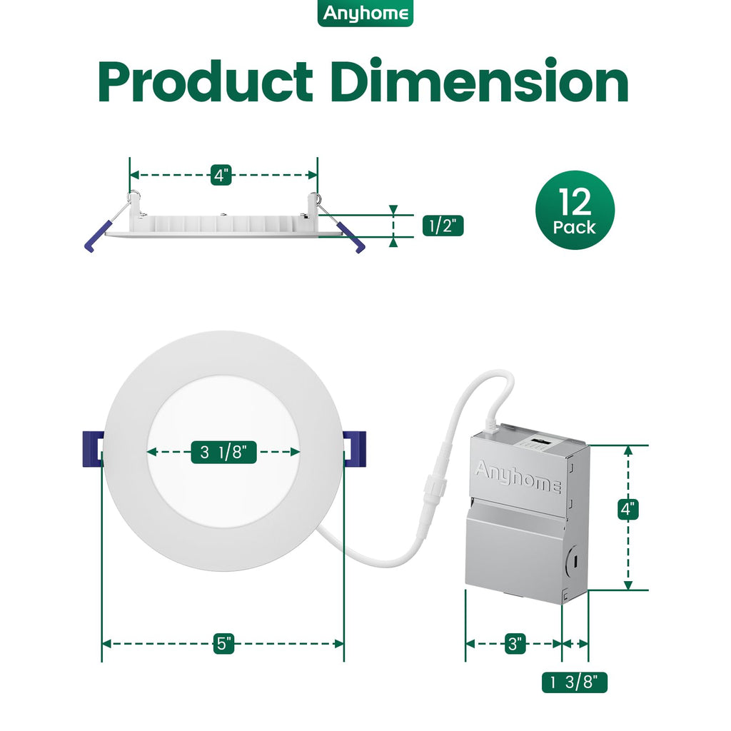 12 Pack Canless Recessed Lighting 4 Inch Recessed Lighting Led