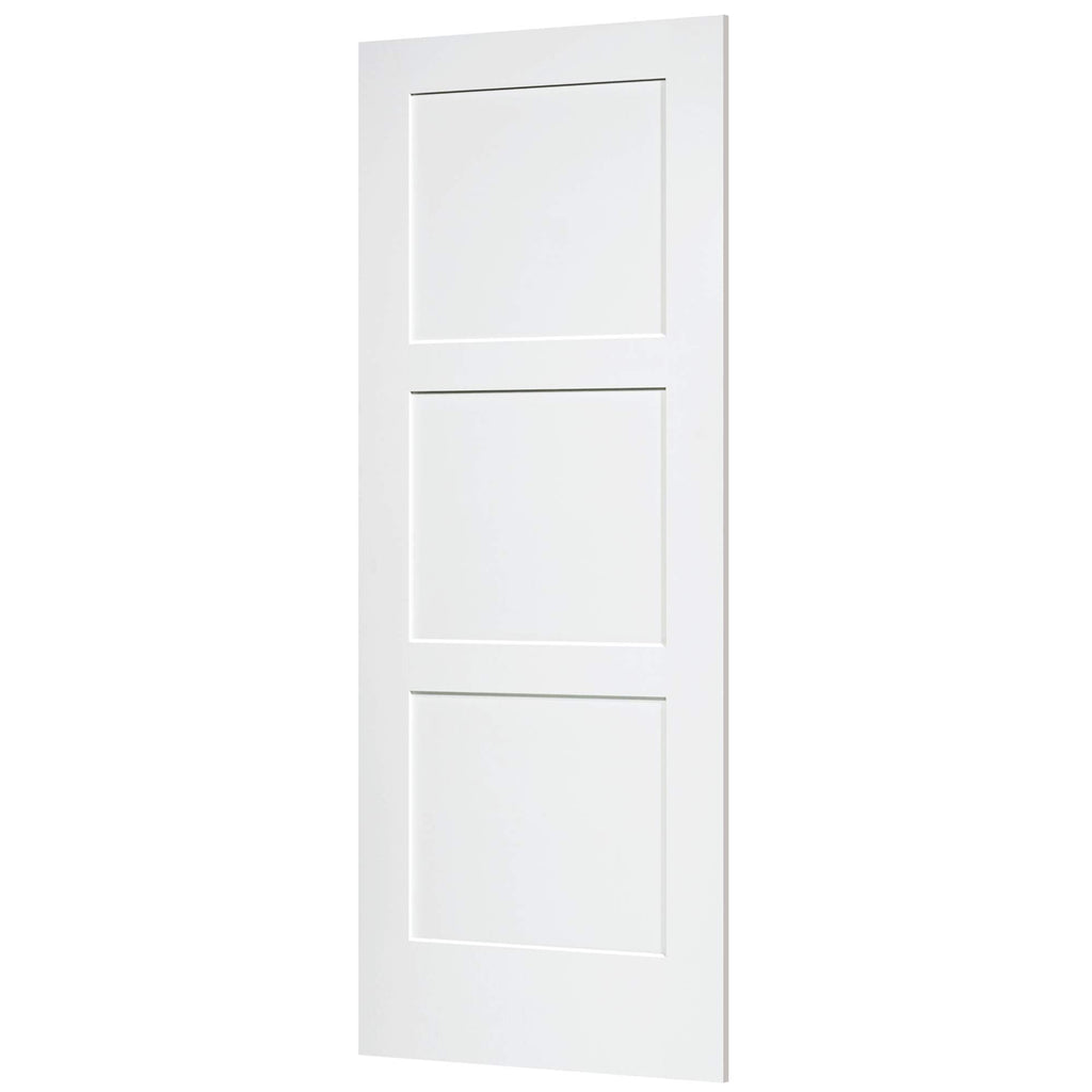 3-Panel Door, Interior Slab Shaker White (30x80)