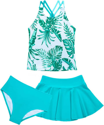 Girls Swimsuits 3 Piece Tankini Sets