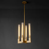 Glass Tube Gold Pendant Lights Kitchen Island, Adjustable Cord Modern Pendant Light Fixtures,Kitchen Pendant Lighting Over Island,Indoor Chandeliers for Bedroom, Included Bulb A114-B0CR4832ZL