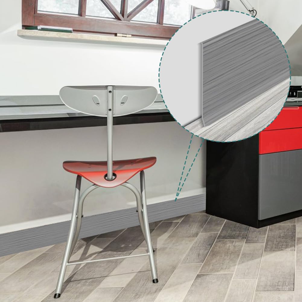 Vinyl Baseboard Molding Trim 4 Inch Self-Adhesive Vinyl Wall Base